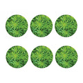 Green Pot Leaf Print Coaster Set