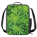 Green Pot Leaf Print Crossbody Lunch Bag