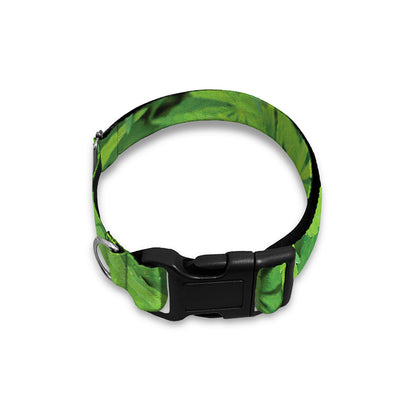 Green Pot Leaf Print Dog Collar