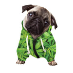 Green Pot Leaf Print Dog Zip Up Hoodie
