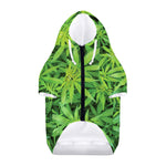 Green Pot Leaf Print Dog Zip Up Hoodie