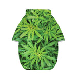 Green Pot Leaf Print Dog Zip Up Hoodie
