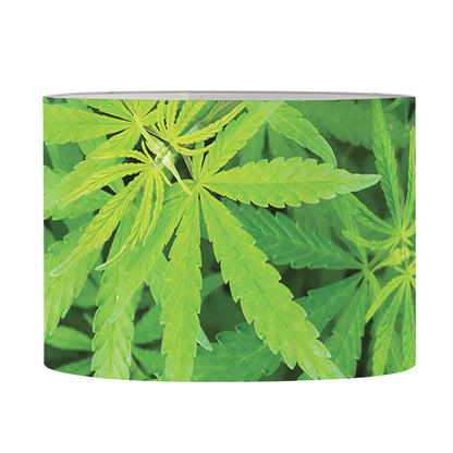 Green Pot Leaf Print Drum Lamp Shade