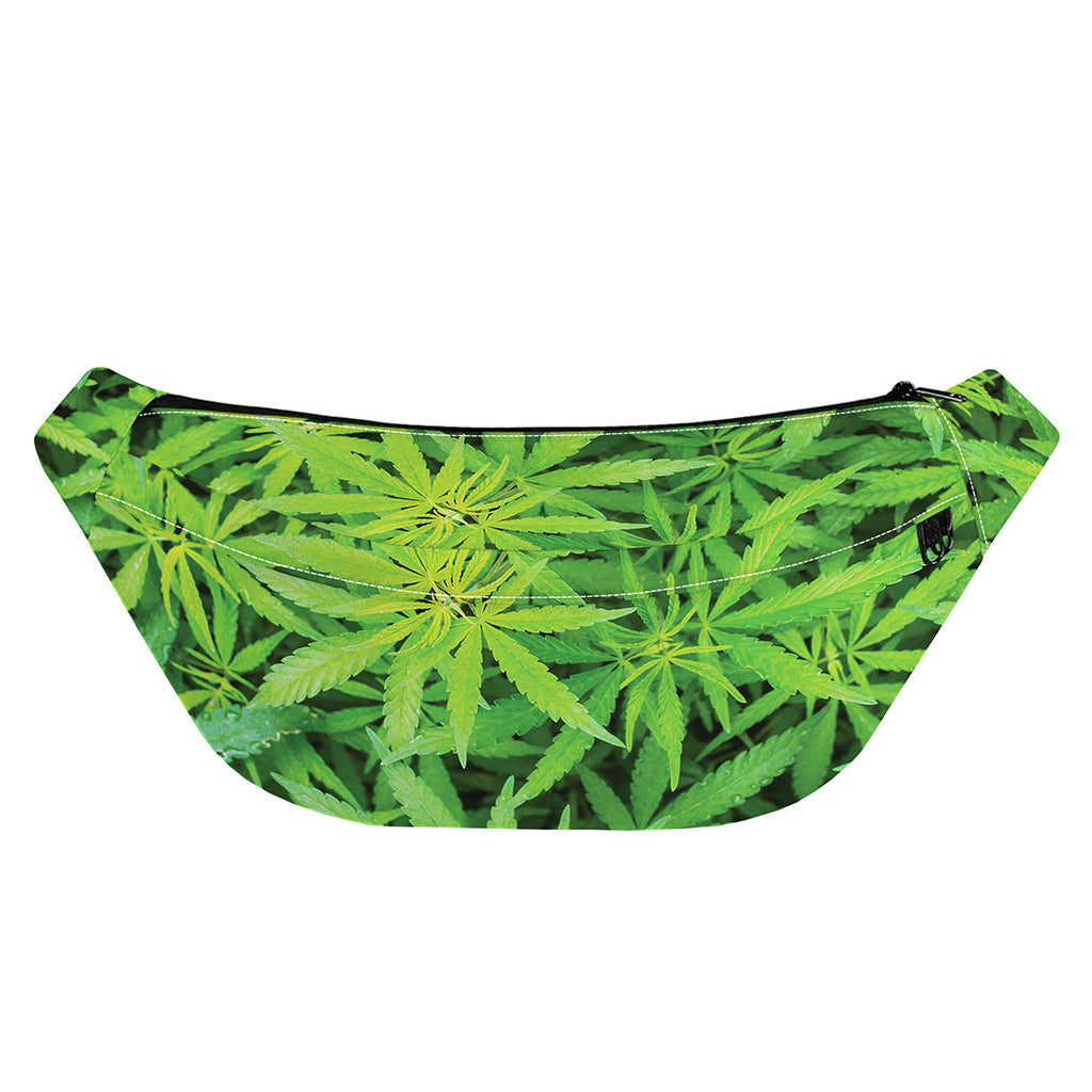 Green Pot Leaf Print Fanny Pack