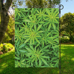 Green Pot Leaf Print Garden Flag