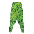 Green Pot Leaf Print Hammer Pants