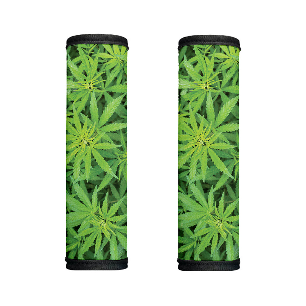 Green Pot Leaf Print Handle Covers