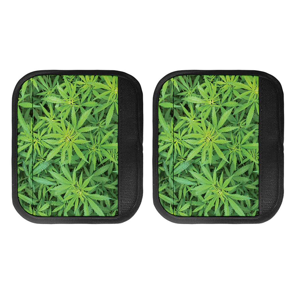 Green Pot Leaf Print Handle Covers