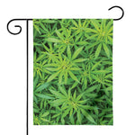 Green Pot Leaf Print House Flag