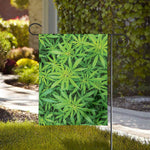 Green Pot Leaf Print House Flag
