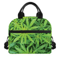 Green Pot Leaf Print Insulated Lunch Bag