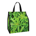 Green Pot Leaf Print Insulated Lunch Tote