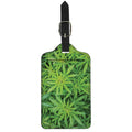 Green Pot Leaf Print Luggage Tag