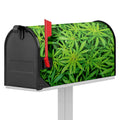 Green Pot Leaf Print Mailbox Cover