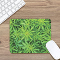 Green Pot Leaf Print Mouse Pad