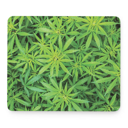 Green Pot Leaf Print Mouse Pad