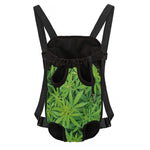 Green Pot Leaf Print Pet Carrier Backpack