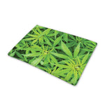 Green Pot Leaf Print Pet Cooling Mat Cover