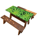 Green Pot Leaf Print Picnic Table Cover