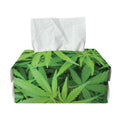 Green Pot Leaf Print Rectangle Tissue Box Cover