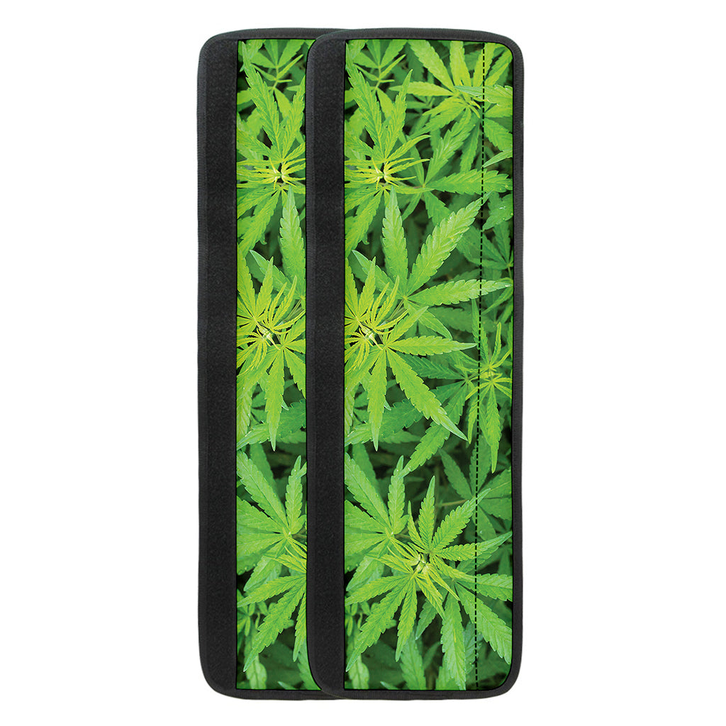 Green Pot Leaf Print Refrigerator Handle Covers