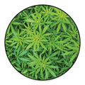 Green Pot Leaf Print Round Floor Mat