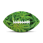 Green Pot Leaf Print Rugby Ball