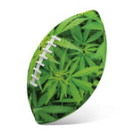 Green Pot Leaf Print Rugby Ball