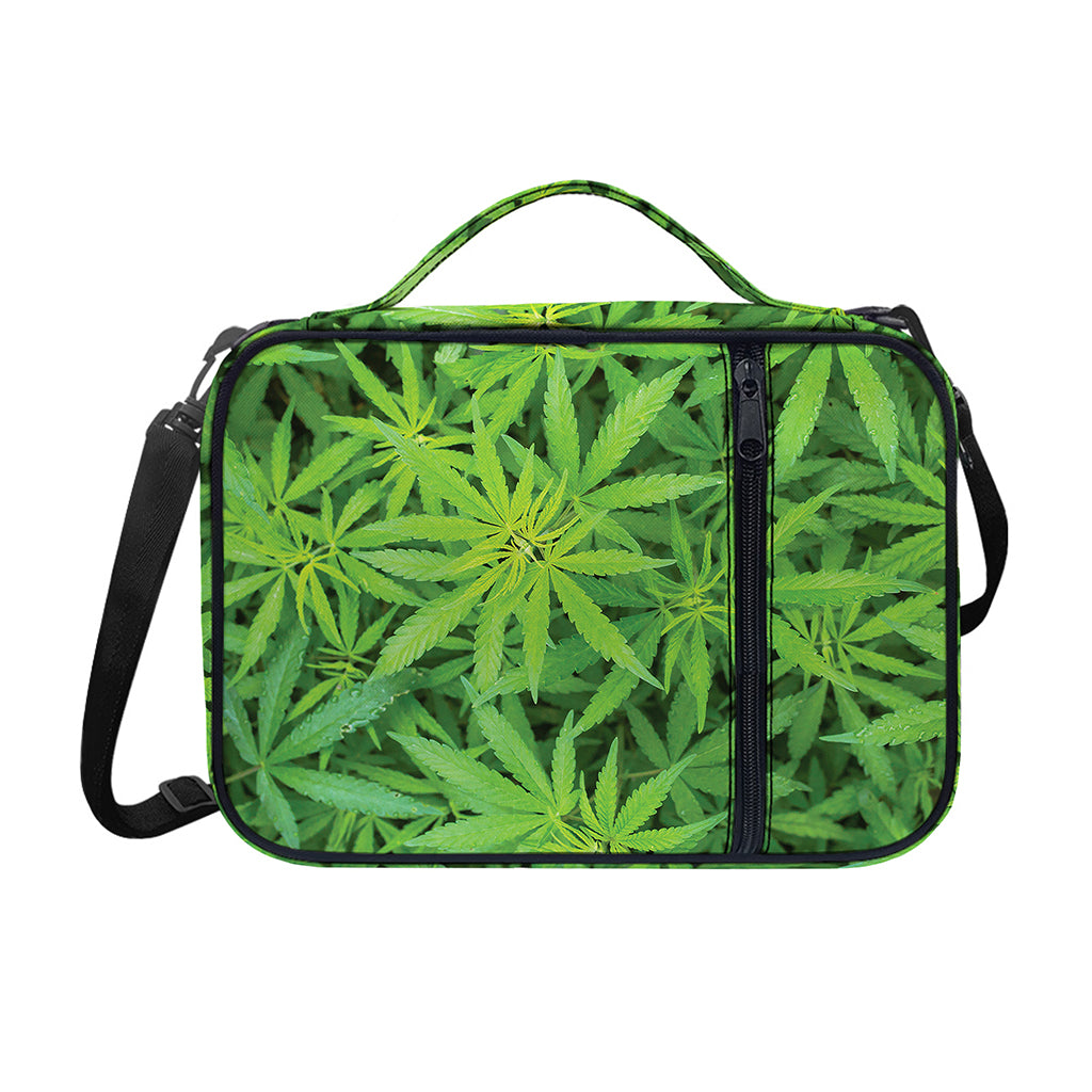 Green Pot Leaf Print Shoulder Strap Bible Bag
