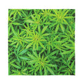 Green Pot Leaf Print Silk Bandana