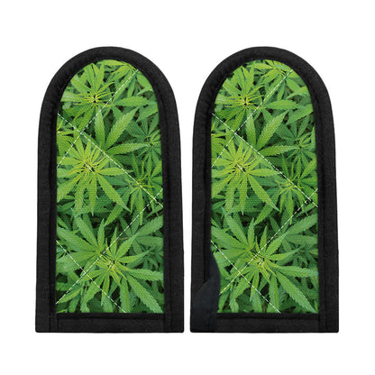 Green Pot Leaf Print Skillet Handle Cover