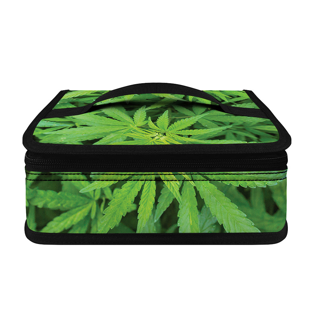 Green Pot Leaf Print Small Lunch Bag