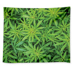 Green Pot Leaf Print Tapestry
