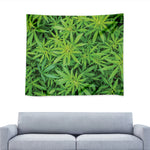 Green Pot Leaf Print Tapestry