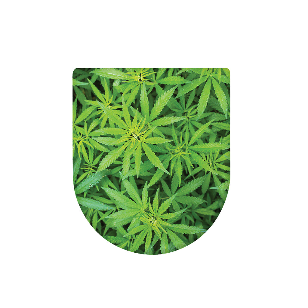 Green Pot Leaf Print Toilet Lid Cover