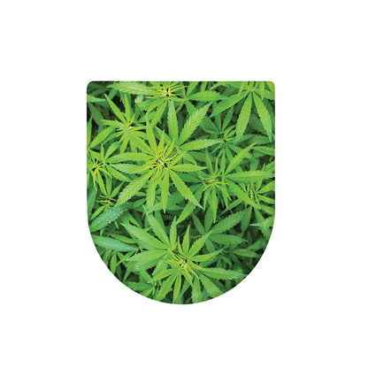 Green Pot Leaf Print Toilet Lid Cover