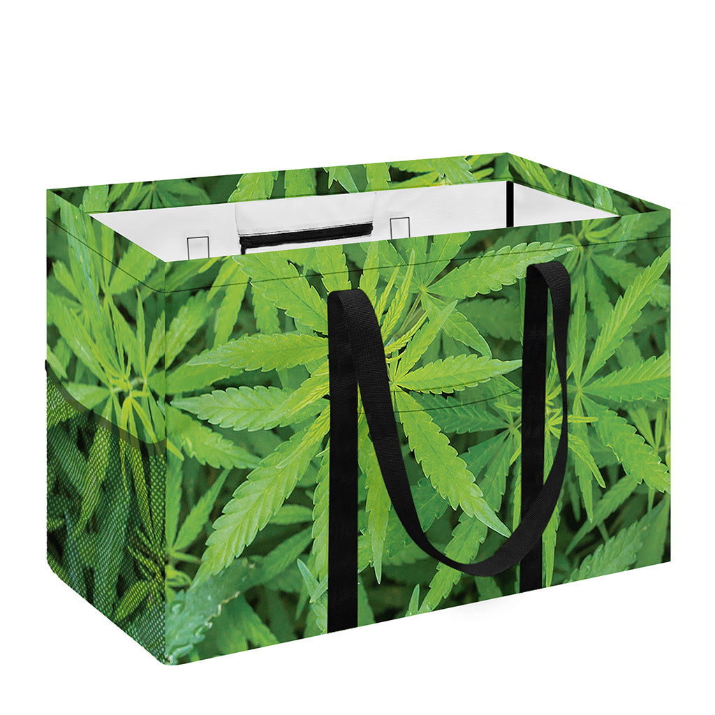 Green Pot Leaf Print Utility Tote Bag