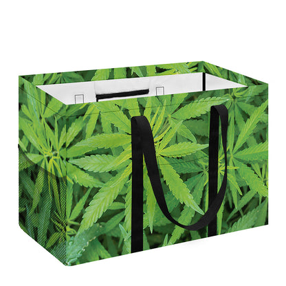 Green Pot Leaf Print Utility Tote Bag