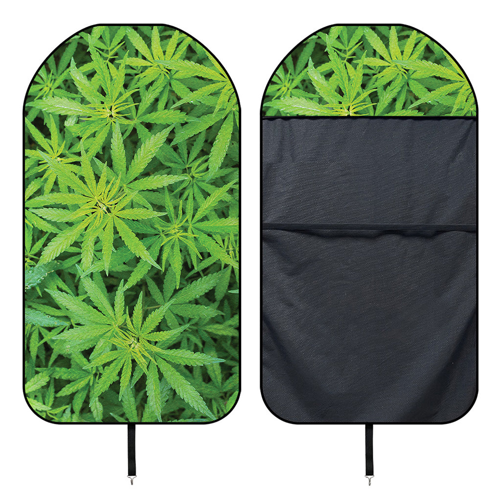 Green Pot Leaf Print Waterproof Car Seat Cover