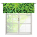 Green Pot Leaf Print Window Valance