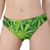 Green Pot Leaf Print Women's Panties