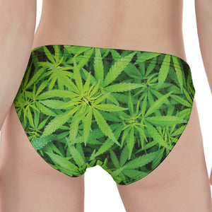 Green Pot Leaf Print Women's Panties