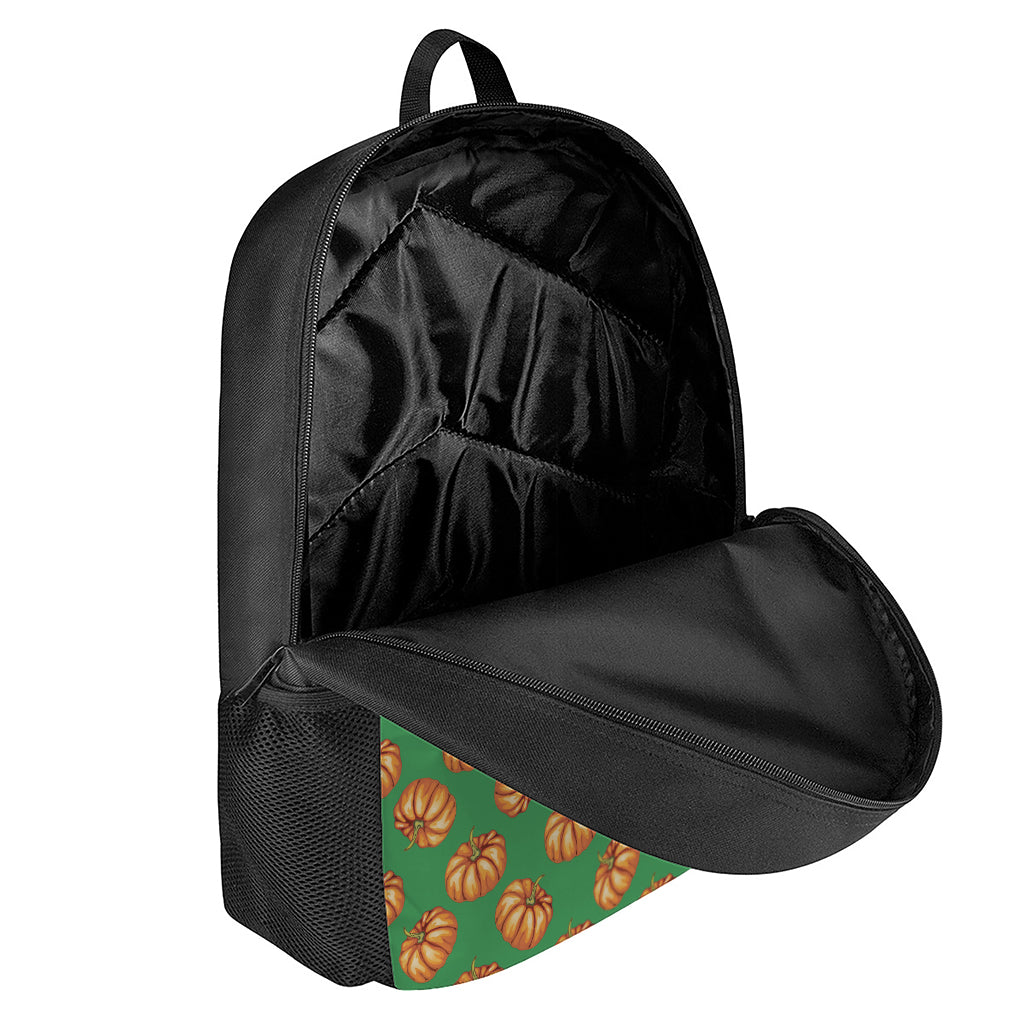 Green Pumpkin Pattern Print 17 Inch Backpack