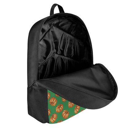 Green Pumpkin Pattern Print 17 Inch Backpack