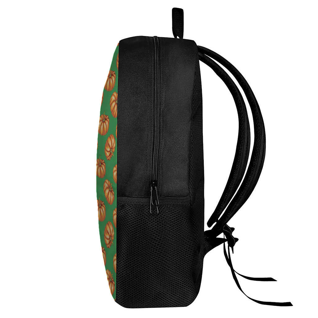 Green Pumpkin Pattern Print 17 Inch Backpack