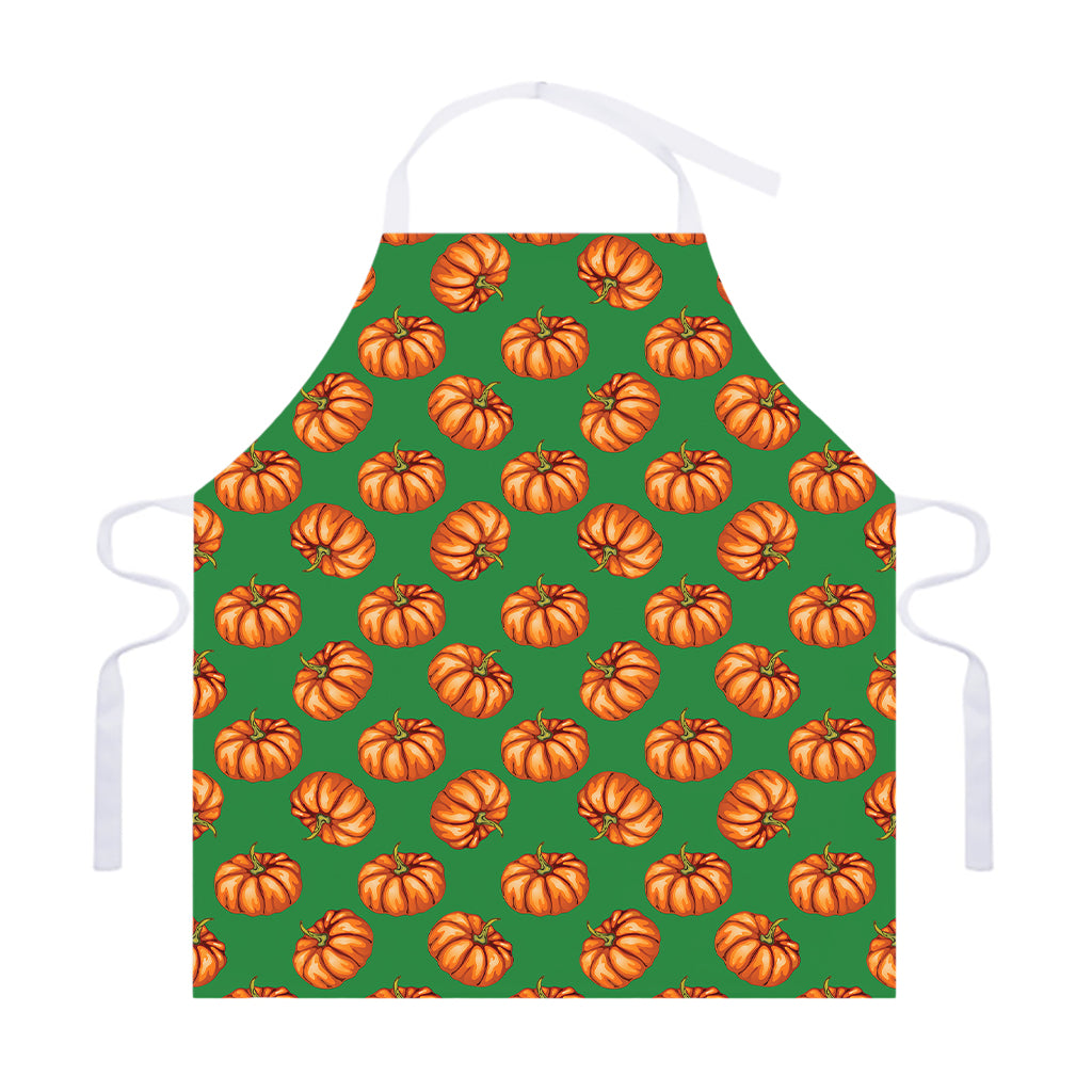 Green Pumpkin Pattern Print Adjustable Apron
