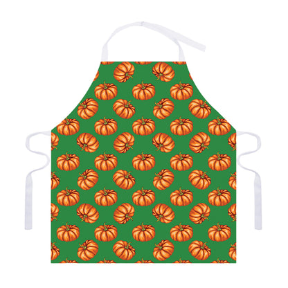 Green Pumpkin Pattern Print Adjustable Apron