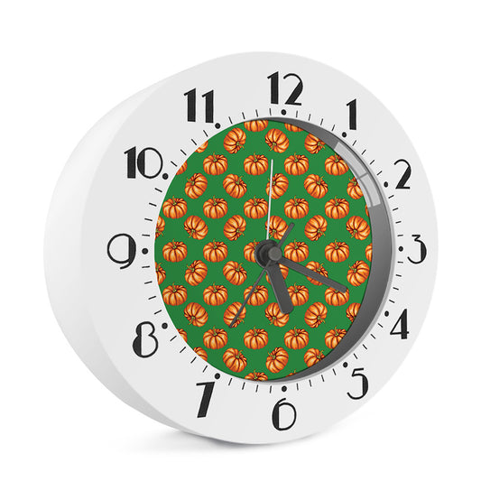 Green Pumpkin Pattern Print Alarm Clock
