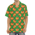 Green Pumpkin Pattern Print Aloha Shirt