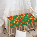 Green Pumpkin Pattern Print Baby Crib Sheet